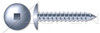 #14 X 1/2" Self-Tapping Sheet Metal Screws, Type "AB", Truss Square Drive, Steel, Zinc Plated