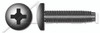 1/4"-20 X 1/2" Pan Head Trilobe Thread Rolling Screws for Metals with Phillips Drive, Black Zinc Plated Steel