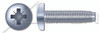 #10-32 X 1/2" Pan Head Trilobe Thread Rolling Screws for Metals with Pozi Drive, Steel, Zinc Plated and Waxed
