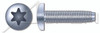 #4-40 X 1/4" Pan Head Trilobe Thread Rolling Screws for Metals with 6Lobe Torx(r) Drive, Steel, Zinc Plated and Waxed