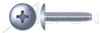 #8-32 X 1/2" Truss Head Trilobe Thread Rolling Screws for Metals with Phillips Drive, Steel, Zinc Plated and Waxed