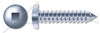 #4 X 1/2" Self-Tapping Sheet Metal Screws, Type "AB", Pan Square Drive, Steel, Zinc Plated