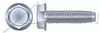 #10-32 X 1-3/4" Hex Indented Washer Head Trilobe Thread Rolling Screws for Metals Drive, Steel, Zinc Plated and Waxed