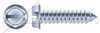 #8 X 2-1/4" Self-Tapping Sheet Metal Screws, Type "AB", Hex Indented Washer, Slotted, Steel, Zinc Plated