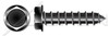 #8 X 1/2" Type A Sheet Metal Self Tapping Screws, Indented Hex Washer Head, Black Oxide Coated Steel