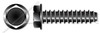 #14 X 1/2" Type B Sheet Metal Self Tapping Screws, Indented Hex Washer Head, Black Oxide Coated Steel