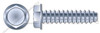 #14 X 3/8" Type B Sheet Metal Self Tapping Screws, Indented Hex Washer Head, Zinc Plated Steel