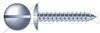 #10 X 1/2" Self-Tapping Sheet Metal Screws, Type "AB", Truss Slot Drive, Steel, Zinc Plated