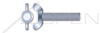 #10-24 X 3/4" Wing Screws, Type "A", Cold Formed, Full Body, Steel, Zinc Plated