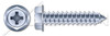 #8 X 1-1/2" Self-Tapping Sheet Metal Screws, Type "AB", Hex Indented Washer Phillips Drive, Steel, Zinc Plated
