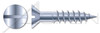 #8 X 1-1/4" Wood Screws, Flat Slot Drive, Steel, Zinc Plated