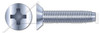 #10-32 X 3/8" Flat Undercut Head Trilobe Thread Rolling Screws for Metals with Phillips Drive, Steel, Zinc Plated and Waxed