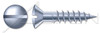#6 X 1-1/4" Wood Screws, Oval Slot Drive, Steel, Zinc Plated