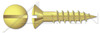 #6 X 1-1/2" Wood Screws, Oval Slot Drive, Brass