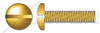 #10-32 X 3/16" Machine Screws, Pan Slot Drive, Full Thread, Brass