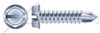 #10 X 1" Self-Drilling Screws, Hex Indented Washer, Slotted, Steel, Zinc Plated and Baked