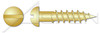 #1 X 1/4" Wood Screws, Round Slot Drive, Brass