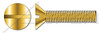 #10-32 X 3/4" Machine Screws, Flat Slot Drive, 82 Degree Countersink, Full Thread, Silicon Bronze