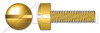 #0-80 X 1/2" Machine Screws, Fillister Slot Drive, Full Thread, Brass