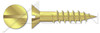 #4 X 1/2" Wood Screws, Flat Slot Drive, Brass