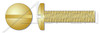 #6-32 X 1/4" Machine Screws, Binding Head Slot Drive, Full Thread, Brass