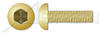 #10-24 X 1/2" Button Head Cap Screws, Hex Socket, Brass