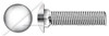 #10-24 X 1-1/4" Carriage Bolts, Round Head, Square Neck, Full Thread, AISI 304 Stainless Steel (18-8)