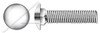 #10-24 X 3/4" Carriage Bolts, Round Head, Square Neck, Full Thread, AISI 304 Stainless Steel (18-8)