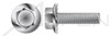 #10-24 X 1-1/4" Flange Screws, Hex Indented Washer Head, Serrated, Full Thread, AISI 304 Stainless Steel (18-8)