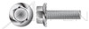 #10-24 X 3/8" Flange Screws, Hex Indented Washer Head, Serrated, Full Thread, AISI 304 Stainless Steel (18-8)