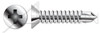 #10 X 1-1/4" Self-Drilling Screws, Flat Phillips Drive, AISI 304 Stainless Steel (18-8)