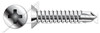 #10 X 1-1/4" Self-Drilling Screws, Flat Undercut Phillips Drive, AISI 410 Stainless Steel