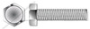 #10-24 X 5/8" Indented Hex Head Machine Screws, Fully Threaded Machine Screws, Stainless Steel