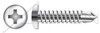 #10 X 1-1/4" Self-Drilling Screws, Pan Phillips Drive, AISI 304 Stainless Steel (18-8)