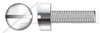 #0-80 X 1" Fillister Head Machine Screws with Slotted Drive, Stainless Steel 18-8