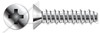 #4 X 1/2" Hi-Lo Self-Tapping Sheet Metal Screws, Flat Phillips Drive, Full Thread, AISI 304 Stainless Steel (18-8)