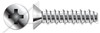 #4 X 3/8" Hi-Lo Self-Tapping Sheet Metal Screws, Flat Phillips Drive, Full Thread, AISI 304 Stainless Steel (18-8)