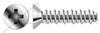 #10 X 3/4" Hi-Lo Self-Tapping Sheet Metal Screws, Flat Phillips Drive, Full Thread, AISI 410 Stainless Steel