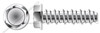 #10 X 1/2" Self Tapping Sheet Metal Screws with Hi-Lo Threading, Indented Hex Washer Head, 18-8 Stainless Steel