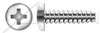 #6-19 X 5/16" Pan Head Trilobe 48-2 Thread Rolling Screws for Plastics with Phillips Drive, 18-8 Stainless Steel, Passivated and Waxed