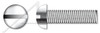 #12-24 X 3" Fully Threaded Machine Screws, Round Head with Slotted Drive, Stainless Steel
