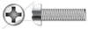 1/4"-20 X 1/2" Fully Threaded Machine Screws, Round Head with Phillips Drive, Stainless Steel