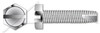 #10-32 X 1/2" Type 23 Thread Cutting Screws, Indented Hex Head with Slotted Drive, Stainless Steel