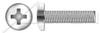 #8-32 X 3-1/2" Machine Screws, Pan Phillips Drive, Full Thread, AISI 304 Stainless Steel (18-8)