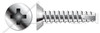 #10 X 1/2" Type 25 Thread Cutting Screws, Flat Undercut Head with Phillips Drive, Stainless Steel
