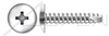 #8 X 1/2" Type 25 Thread Cutting Screws, Truss Head with Phillips Drive, Stainless Steel