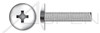 #10-24 X 2-1/4" Fully Threaded Machine Screws, Truss Head with Phillips Drive, Stainless Steel