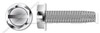 #12-24 X 1/2" Type F Thread Cutting Screws, Indented Hex Washer Head with Slotted Drive, Stainless Steel