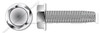 #12-24 X 1" Type F Thread Cutting Screws, Indented Hex Washer Head, Stainless Steel