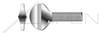 3/8"-16 X 1-1/2" Thumb Screws, Spade Head, No Shoulder Type B, AISI 304 Stainless Steel (18-8)